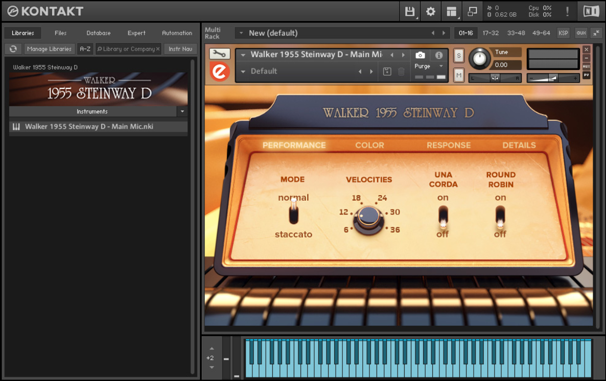 Embertone Walker 1955 Concert D v1.1 (KONTAKT) 施坦威D型音乐会三角钢琴音源