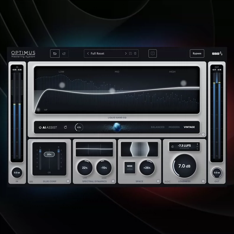SSG Audio Optimus AI母带处理效果器