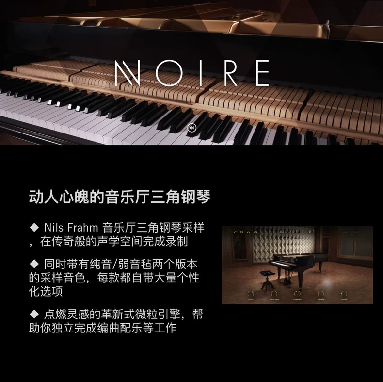 Native Instruments Noire v1.2.0 (KONTAKT) 音乐厅三角钢琴音源